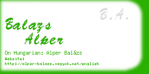 balazs alper business card